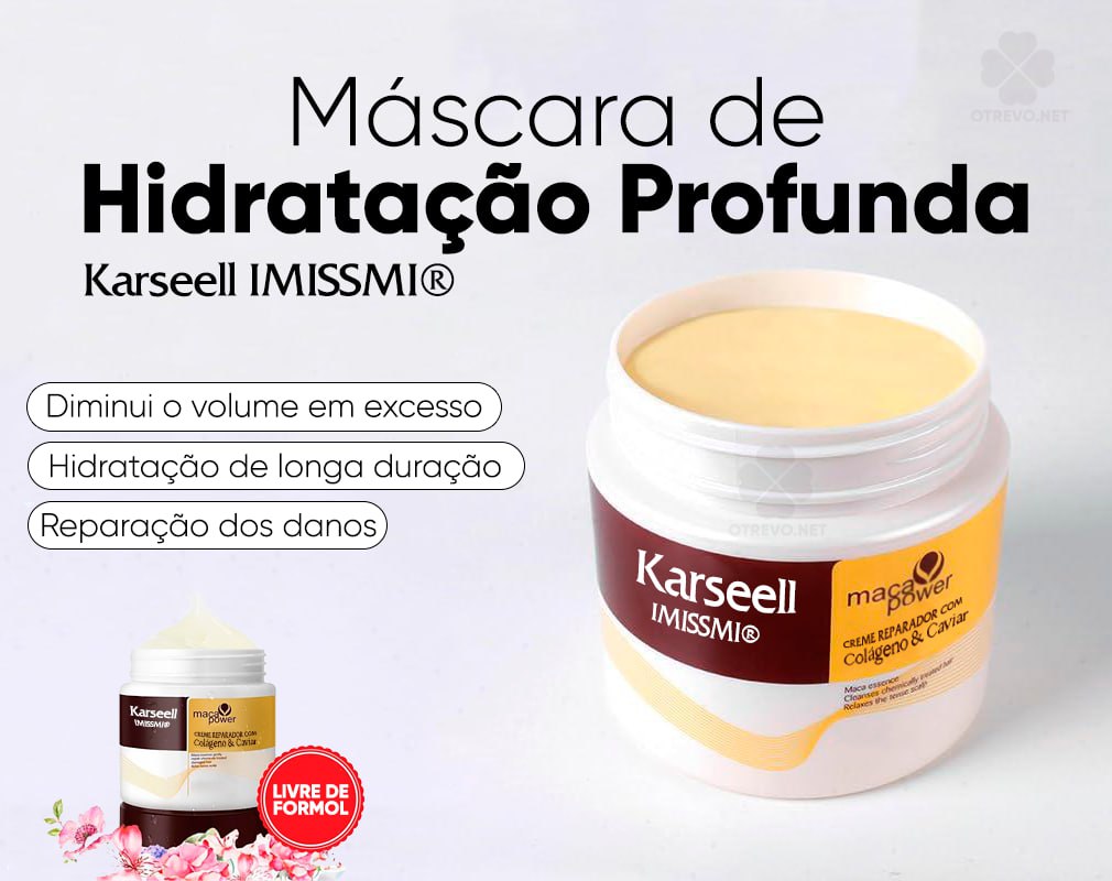 Máscara De Hidratação Profunda a Base de Caviar e Colágeno - Karseell IMISSMI®  (REPARA TOTALMENTE O CABELO)