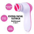 Limpador Massageador Facial Elétrico 5 em 1 ®DermaFace  (Limpa, esfolia, massageia, Rejuvenesce)