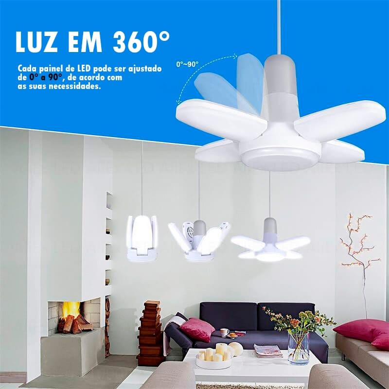 Lâmpada Led Estilo Pétalas Dobrável e Ajustável ®LEDHOME (9X MAIS ILUMINAÇÃO)