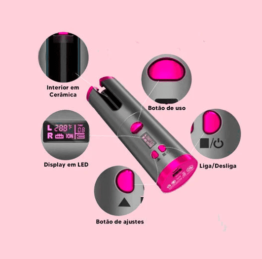 Modelador de Cachos Portátil Sem Fio 4 em 1 - HairCurler®