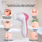 Limpador Massageador Facial Elétrico 5 em 1 ®DermaFace  (Limpa, esfolia, massageia, Rejuvenesce)