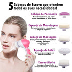 Limpador Massageador Facial Elétrico 5 em 1 ®DermaFace  (Limpa, esfolia, massageia, Rejuvenesce)