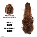 Aplique Rabo de Cavalo Super Natural Ondulado  + Presilha Embutida - ® HairGirl  (FIBRAS FIOS PREMIUM)