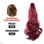 Aplique Rabo de Cavalo Super Natural Ondulado  + Presilha Embutida - ® HairGirl  (FIBRAS FIOS PREMIUM)