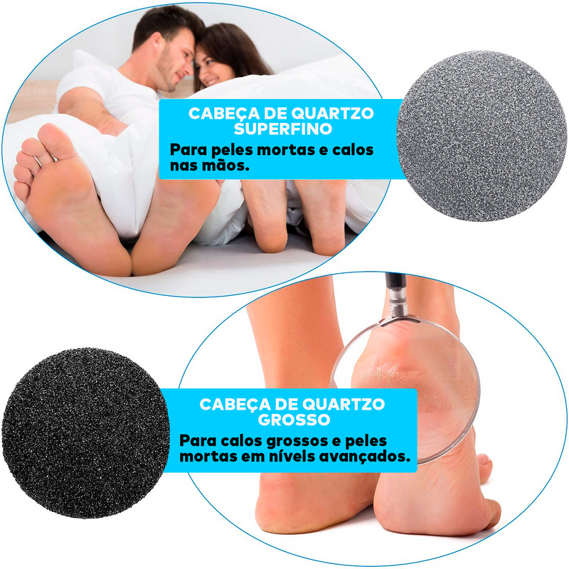 Esfoliador Removedor Elétrico para Calos e Rachaduras - ®Max Pedicure