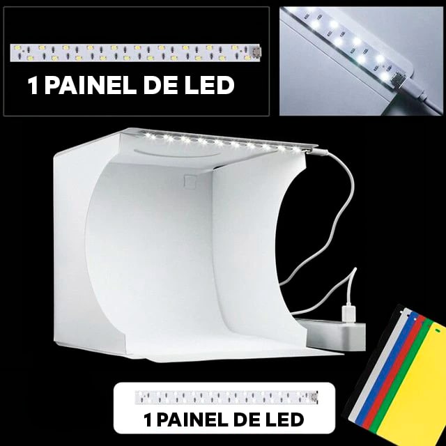 Mini Estúdio Fotográfico Portátil com LED - LightBox®