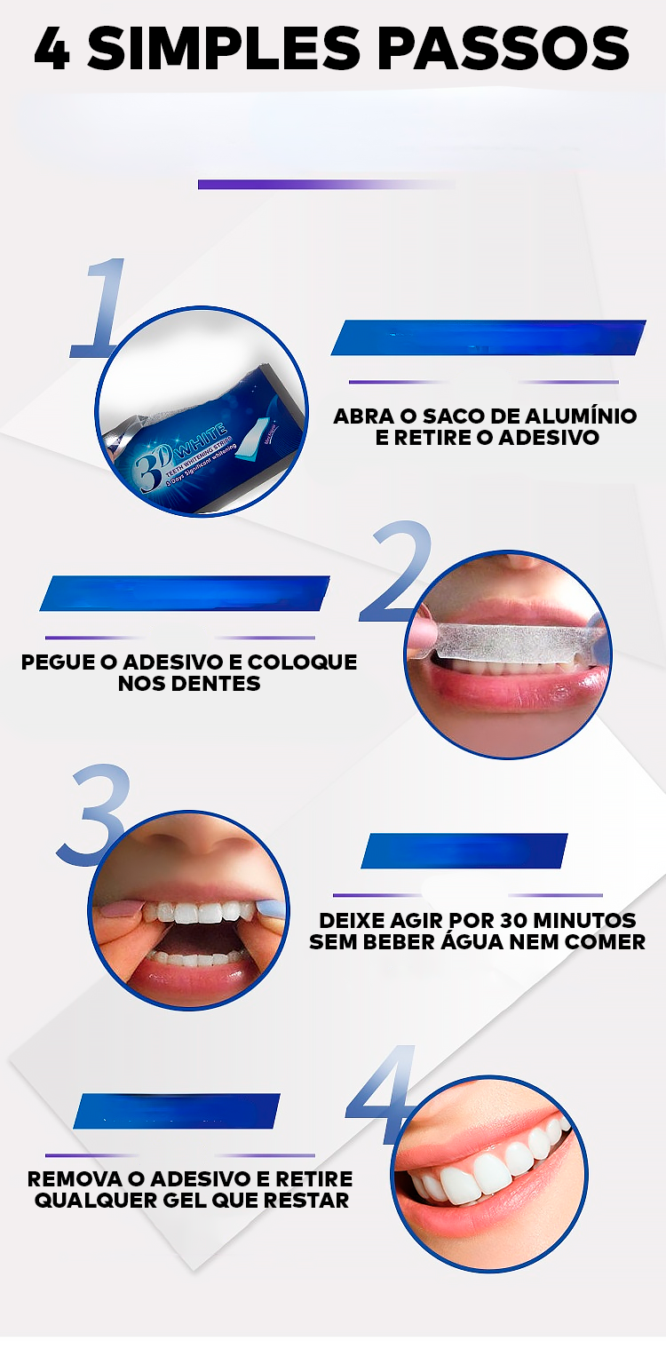 5D WHITE® - Fita Clareadora Dental (Clareamento instantâneo)