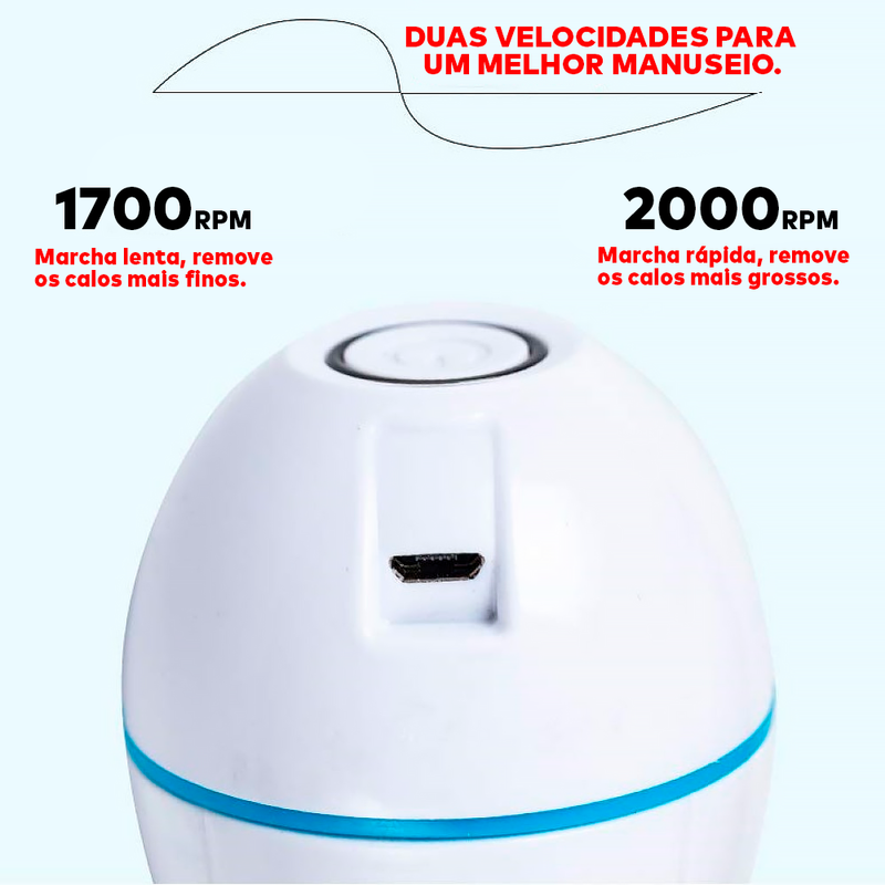 Esfoliador Removedor Elétrico para Calos e Rachaduras - ®Max Pedicure