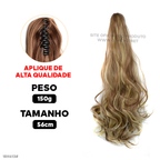 Aplique Rabo de Cavalo Super Natural Ondulado  + Presilha Embutida - ® HairGirl  (FIBRAS FIOS PREMIUM)