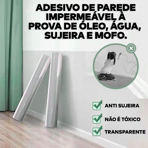 Adesivo de Parede Transparente Impermeável 5M 10M à Prova de Óleo, Água, Sujeira e Mofo