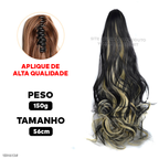 Aplique Rabo de Cavalo Super Natural Ondulado  + Presilha Embutida - ® HairGirl  (FIBRAS FIOS PREMIUM)