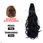 Aplique Rabo de Cavalo Super Natural Ondulado  + Presilha Embutida - ® HairGirl  (FIBRAS FIOS PREMIUM)