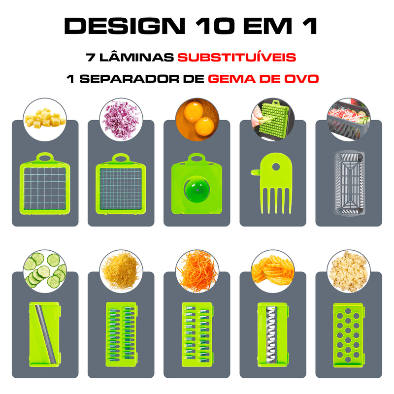 Cortador de Legumes Multifuncional (10 em 1) - Cortmax®