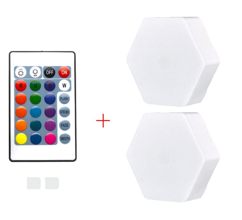 Luminaria Led Hexagonal Com TouchScreen e 16 Cores + Controle Remoto - LedMax®