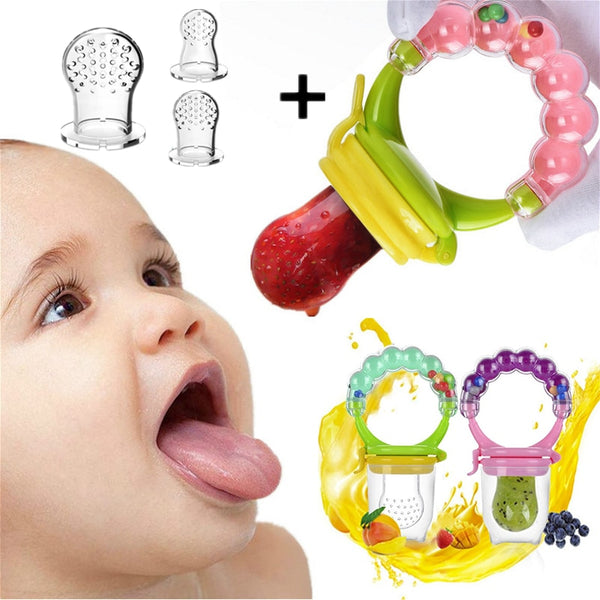 Kit 3 Chupetas Alimentadoras com Furos para Frutas p/ Bebê - FruitBaby®