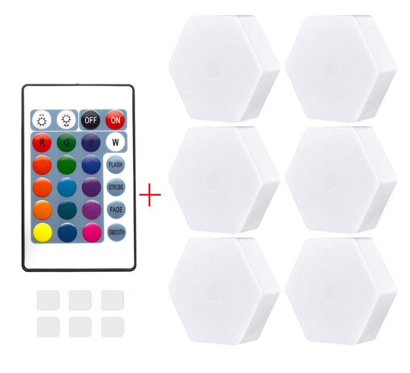 Luminaria Led Hexagonal Com TouchScreen e 16 Cores + Controle Remoto - LedMax®