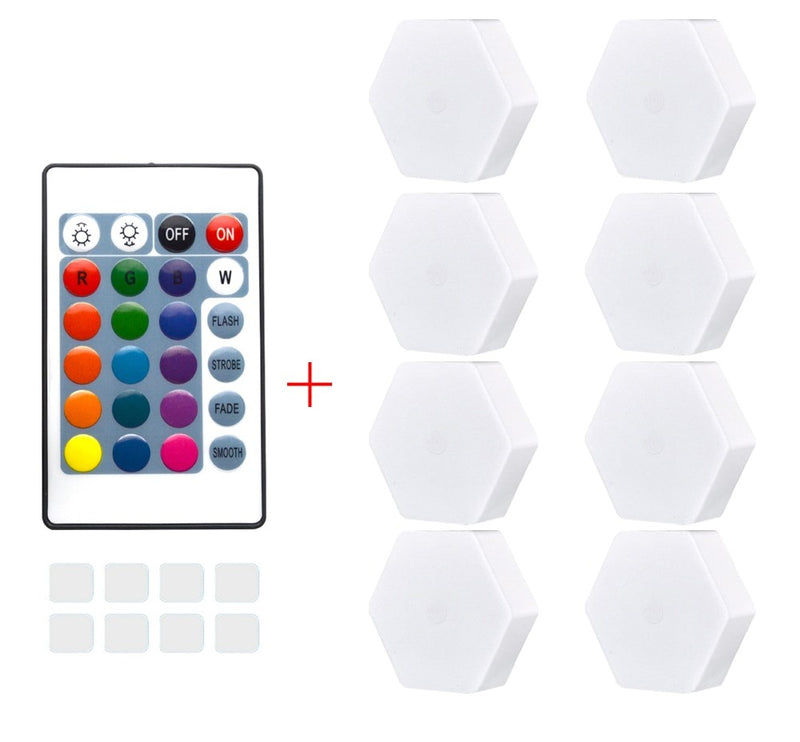 Luminaria Led Hexagonal Com TouchScreen e 16 Cores + Controle Remoto - LedMax®