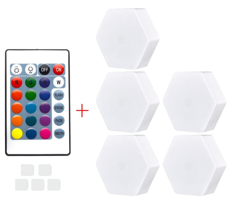 Luminaria Led Hexagonal Com TouchScreen e 16 Cores + Controle Remoto - LedMax®