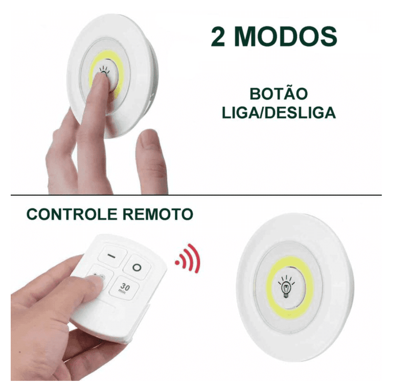 LÂMPADA LUMINÁRIA LED COB SEM FIO - LIGHTHOUSE®