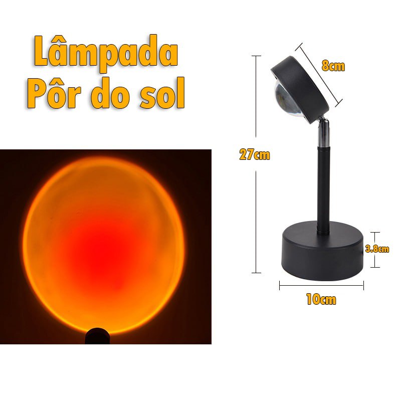 Lâmpada de pôr do sol ®SunsetSun - rotação 360 graus, USB