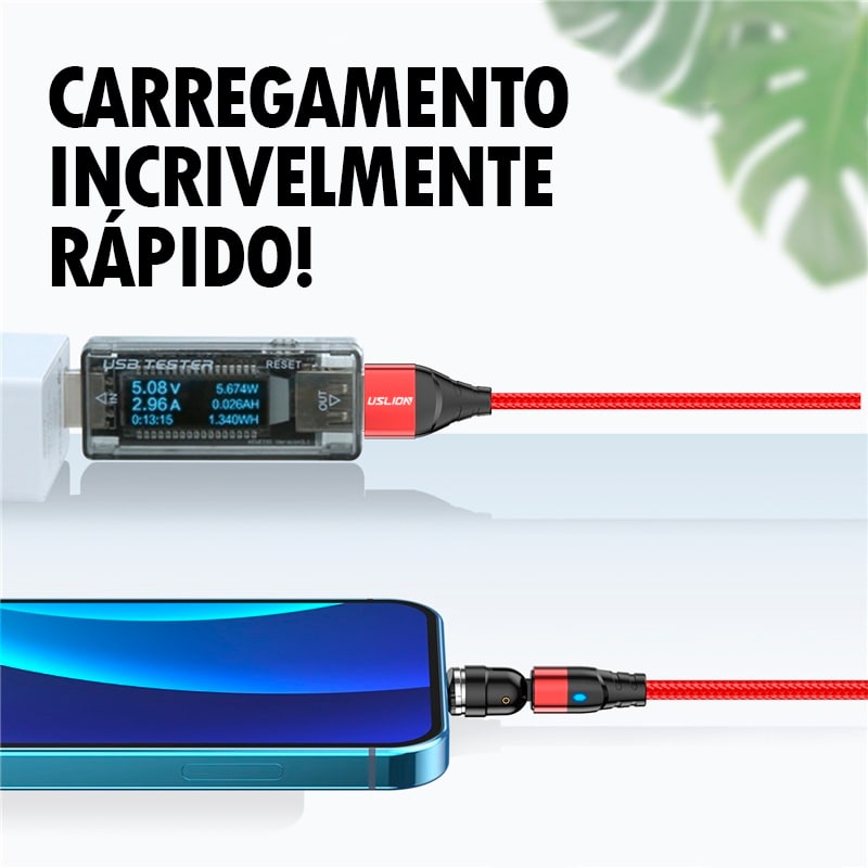Cabo usb magnético para carregamento rápido ®MagneticCable (SUPER RESISTENTE)
