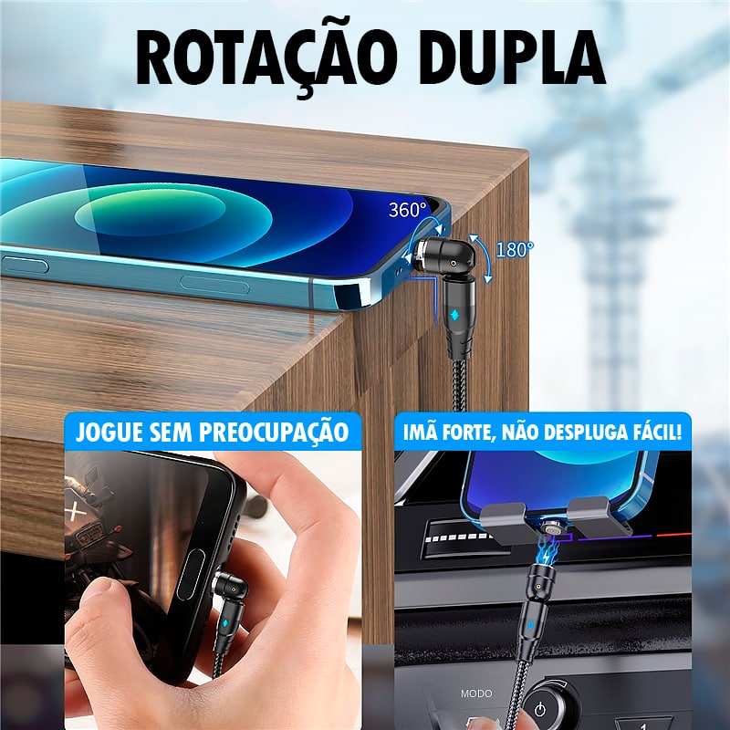 Cabo usb magnético para carregamento rápido ®MagneticCable (SUPER RESISTENTE)