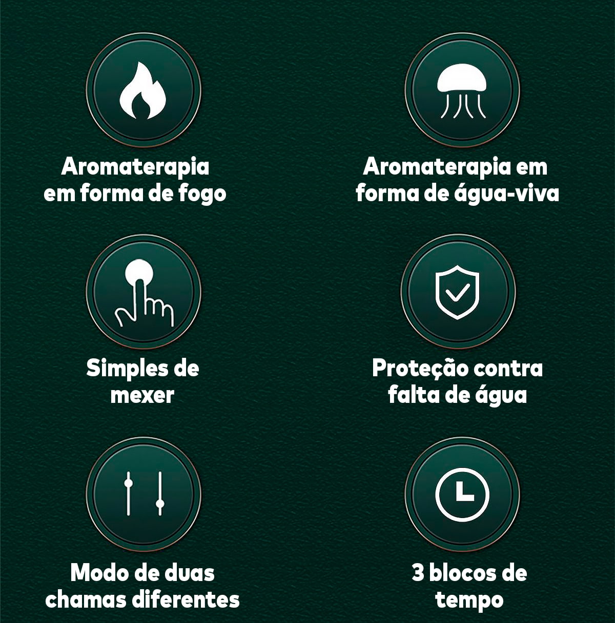 Umidificador de Ar  Difusor de Aromas com Chama Colorida ®FireRelax