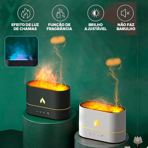 Umidificador de Ar  Difusor de Aromas com Chama Colorida ®FireRelax