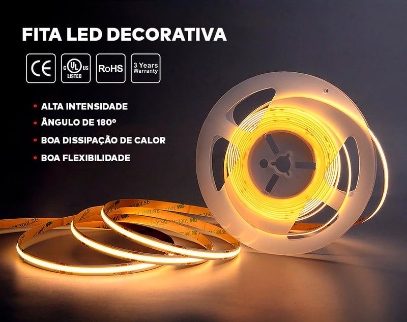 Fita Led Decorativa Adesiva Rolo de 5 METROS - ®LedMax