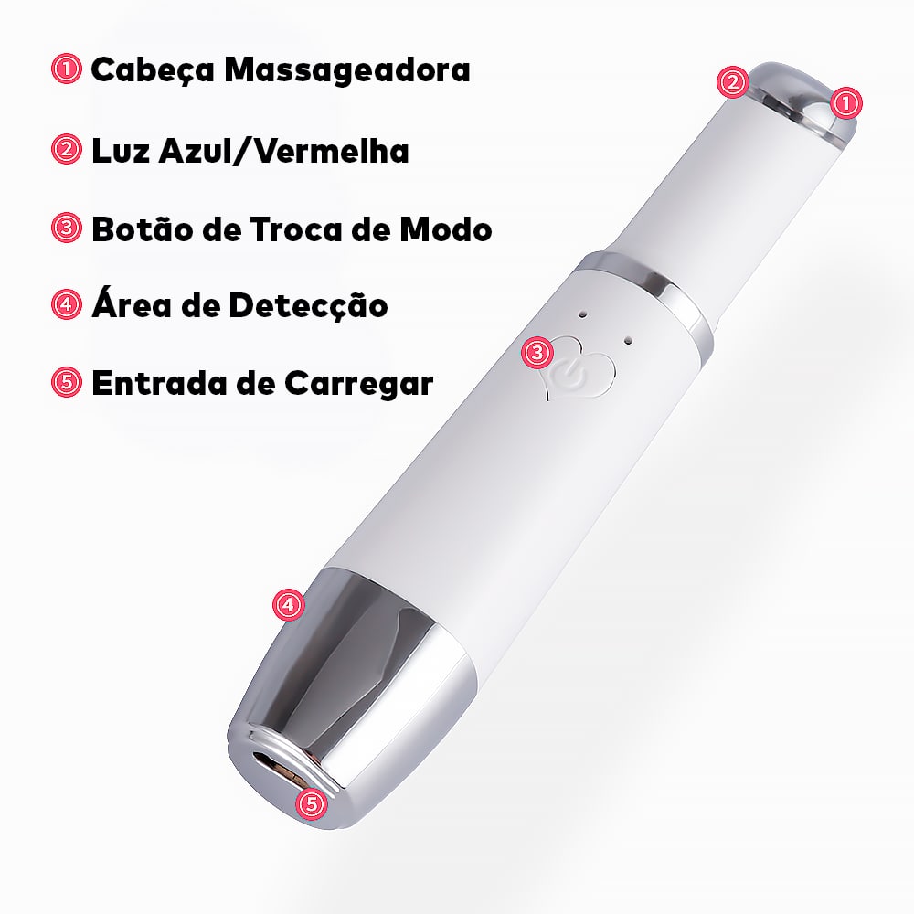 Caneta Massageadora Iônica Anti Rugas e Olheiras ®YoungBeutry (PELE 100% MAIS JOVEM)