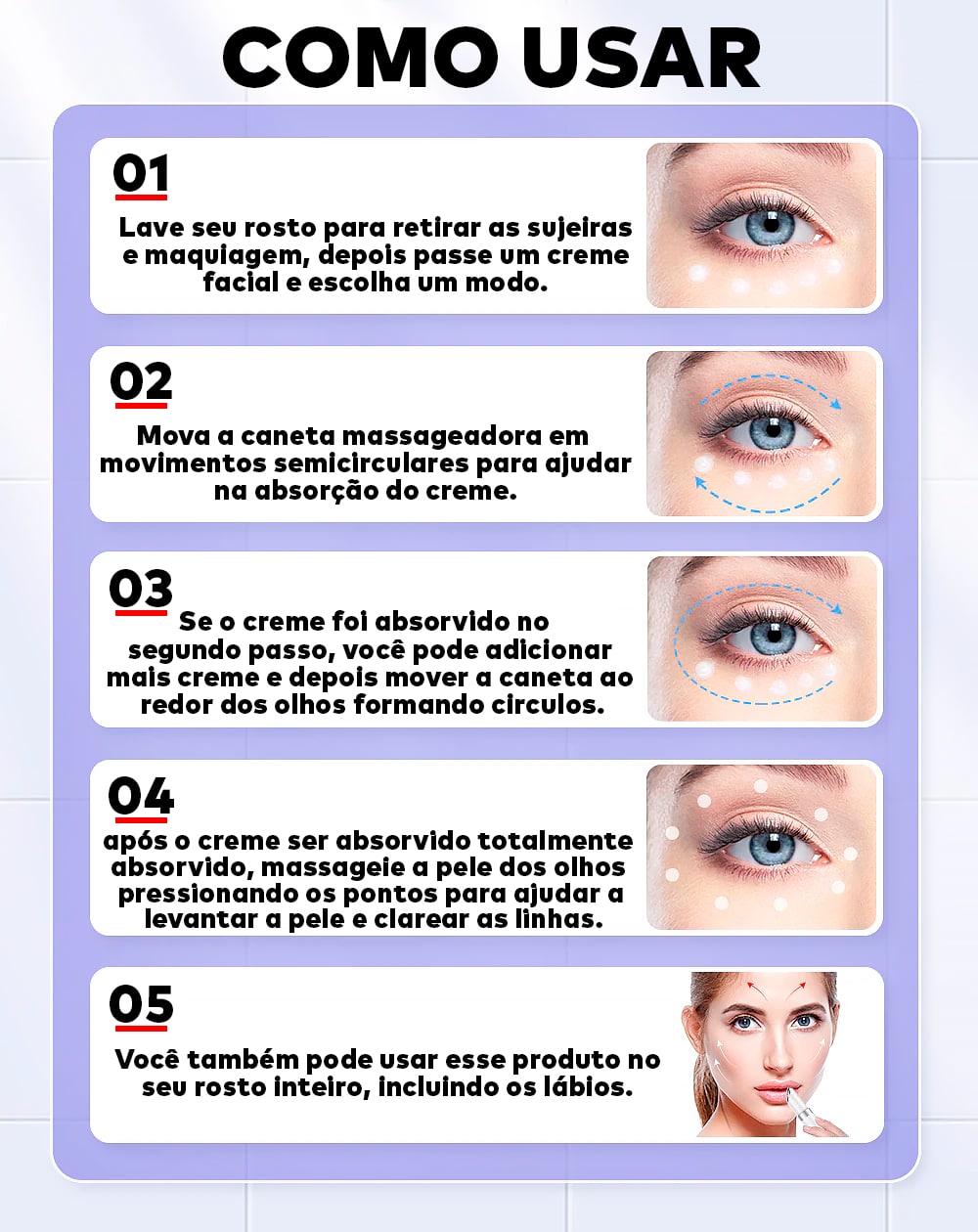 Caneta Massageadora Iônica Anti Rugas e Olheiras ®YoungBeutry (PELE 100% MAIS JOVEM)