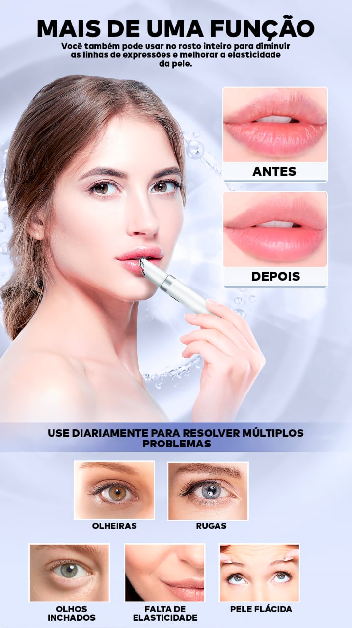Caneta Massageadora Iônica Anti Rugas e Olheiras ®YoungBeutry (PELE 100% MAIS JOVEM)