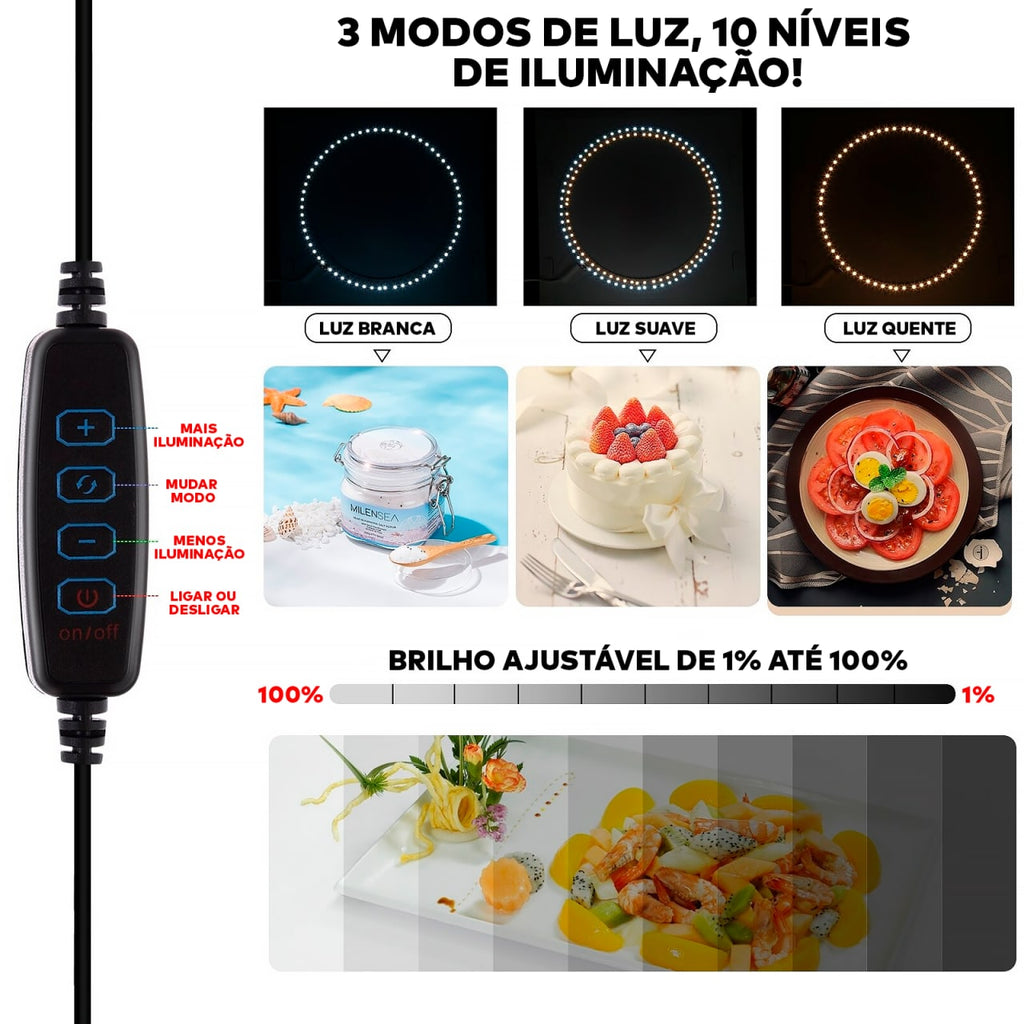 Mini Estúdio Fotográfico Portátil com LED - LightBox®