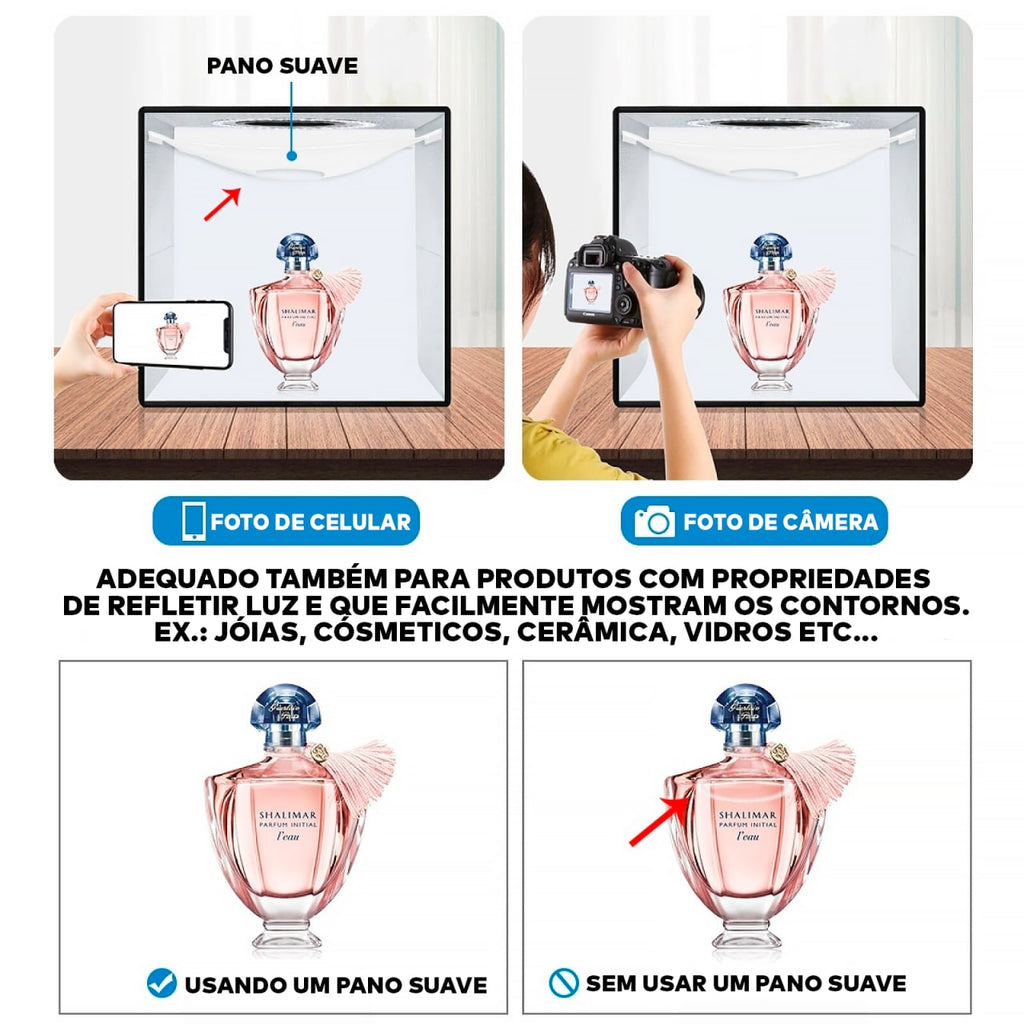 Mini Estúdio Fotográfico Portátil com LED - LightBox®