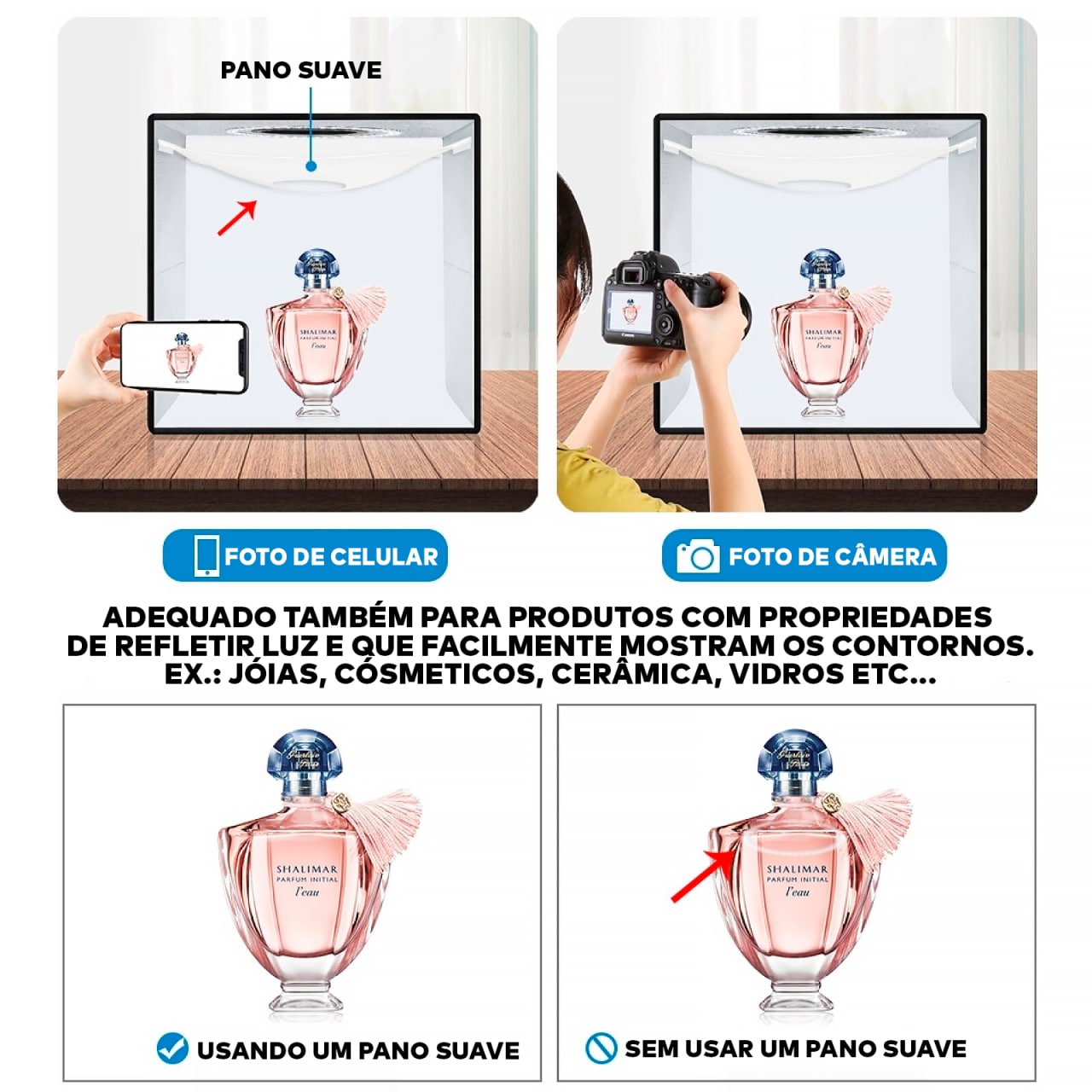 Mini Estúdio Fotográfico Portátil com LED - LightBox®