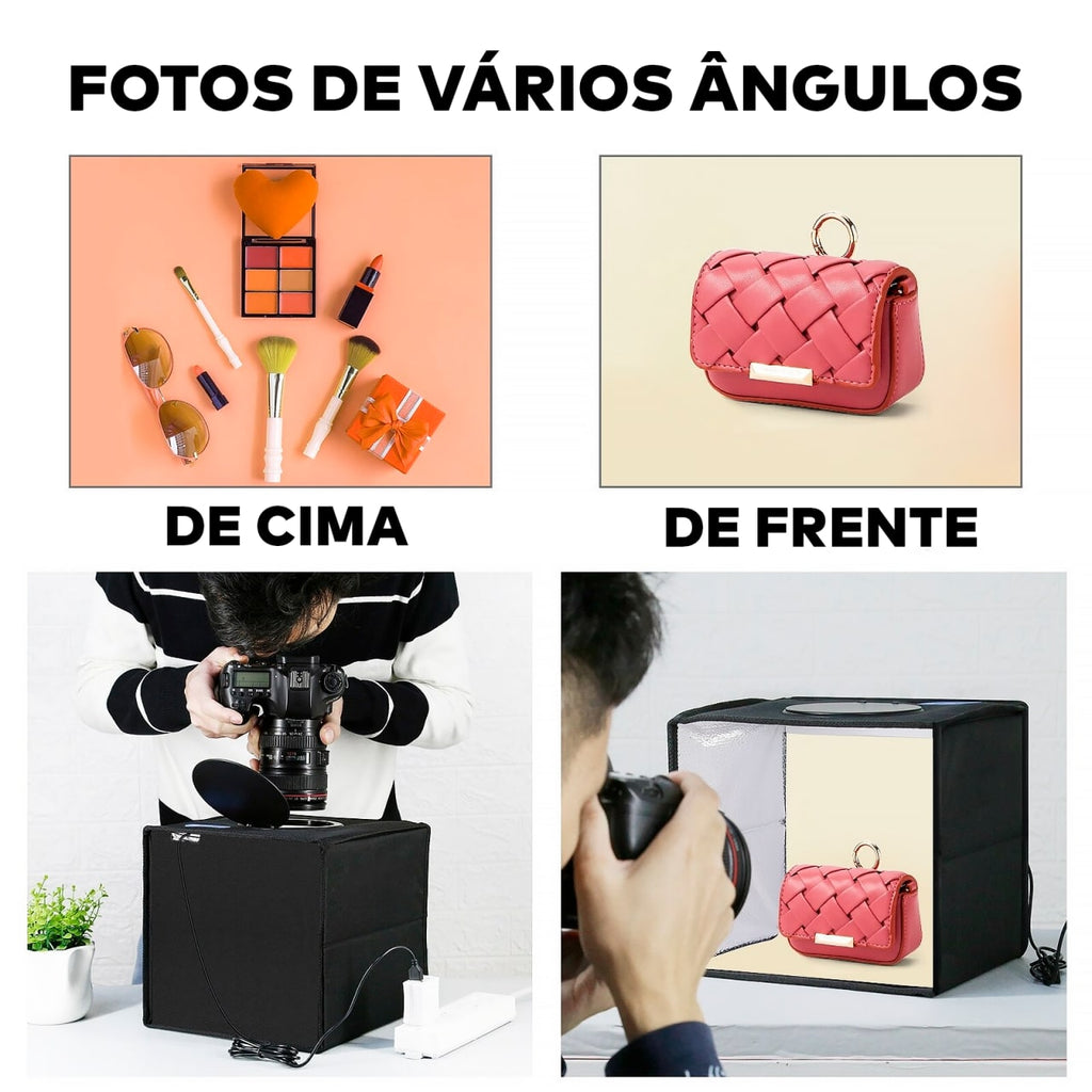 Mini Estúdio Fotográfico Portátil com LED - LightBox®