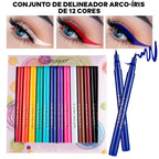 Kit com 12 Delineadores Coloridos 100% Á Prova D'agua ®HandaiyanColor