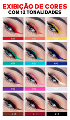 Kit com 12 Delineadores Coloridos 100% Á Prova D'agua ®HandaiyanColor