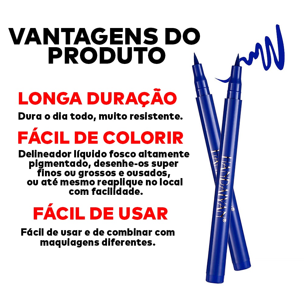 Kit com 12 Delineadores Coloridos 100% Á Prova D'agua ®HandaiyanColor