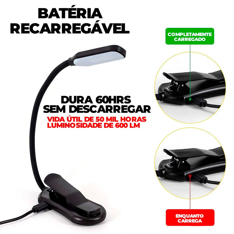 Luminária Led Para Livros Com 7 LEDS Embutidas  -  LedRead® (LANÇAMENTO 2022)