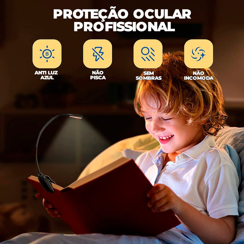 Luminária Led Para Livros Com 7 LEDS Embutidas  -  LedRead® (LANÇAMENTO 2022)