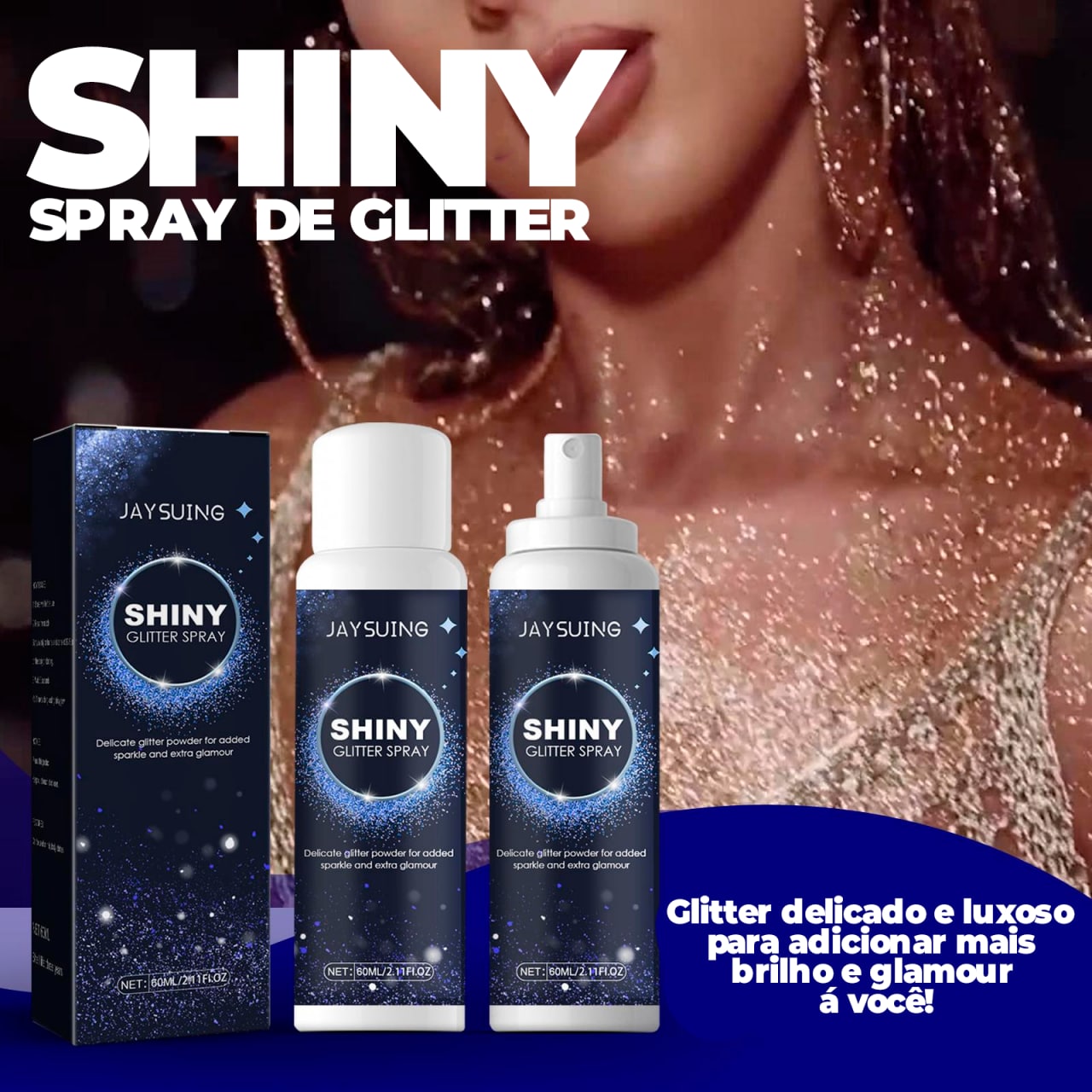 Spray de Glitter Iluminador Capilar e Corporal - ®SHINY