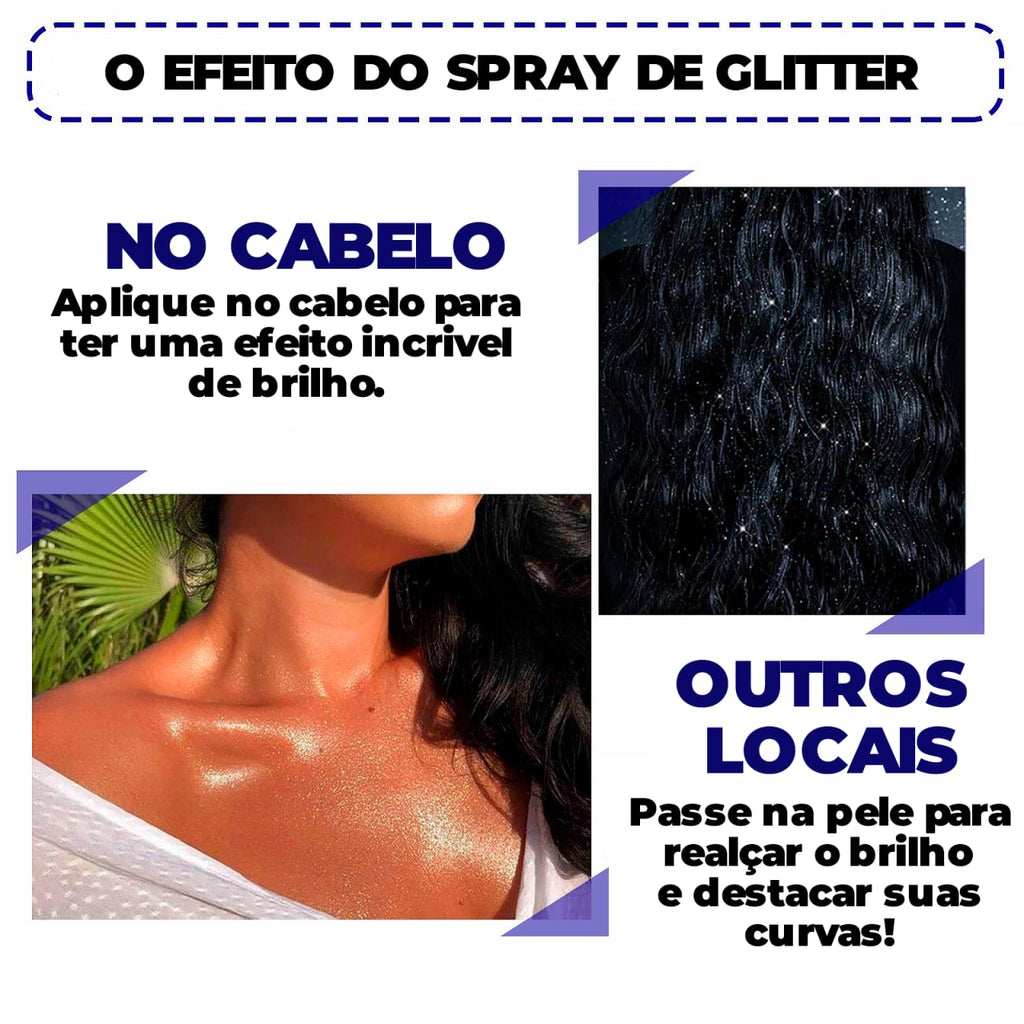 Spray de Glitter Iluminador Capilar e Corporal - ®SHINY