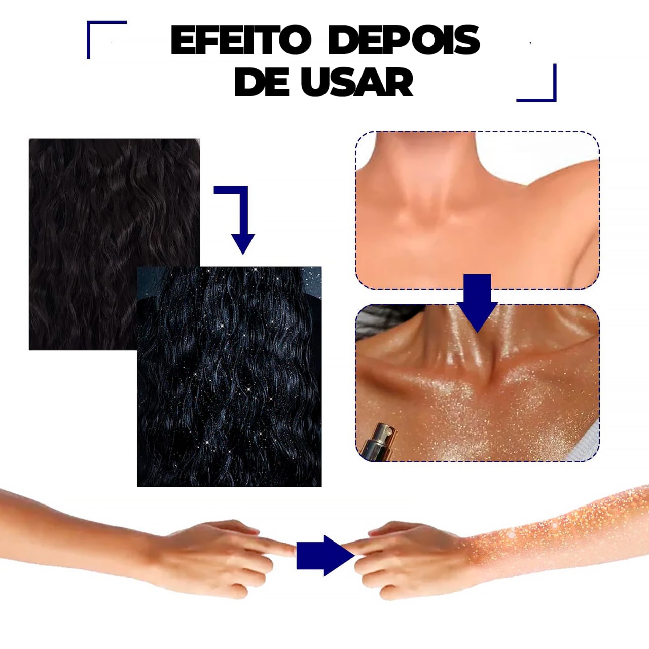 Spray de Glitter Iluminador Capilar e Corporal - ®SHINY