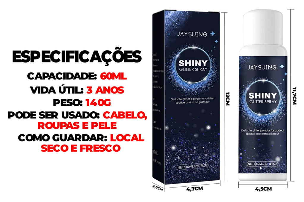 Spray de Glitter Iluminador Capilar e Corporal - ®SHINY