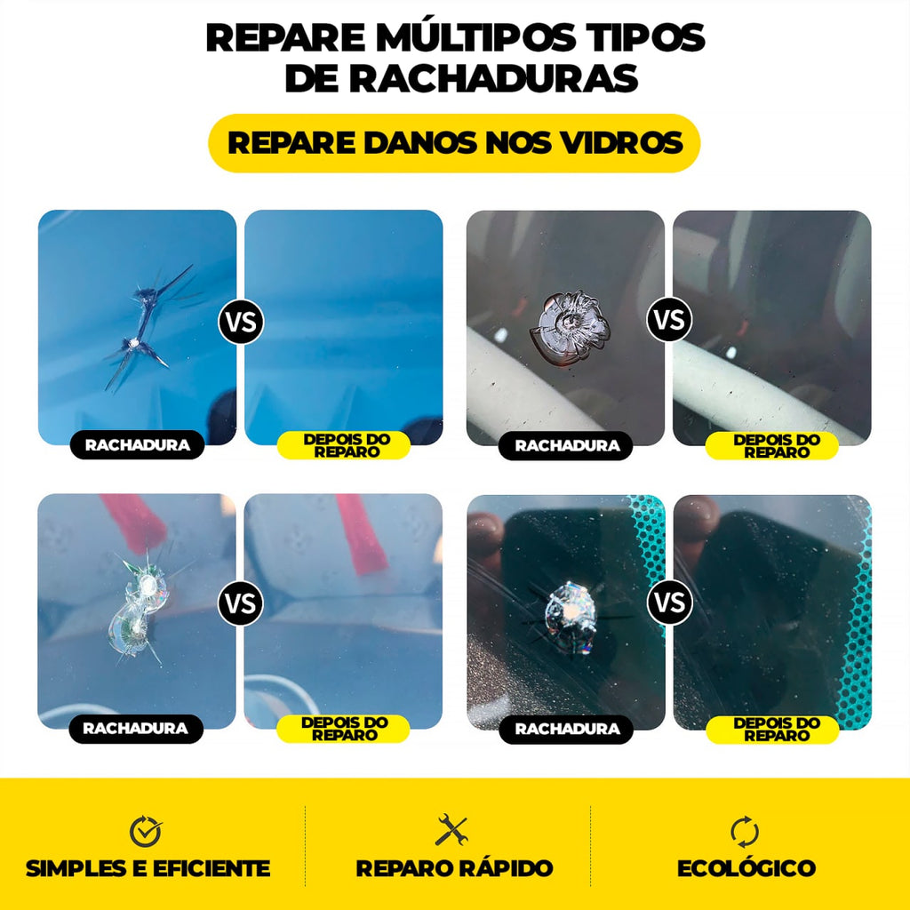 Reparador de Vidros - GlassRepair® 3 em 1