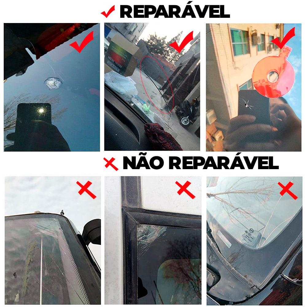 Reparador de Vidros - GlassRepair® 3 em 1