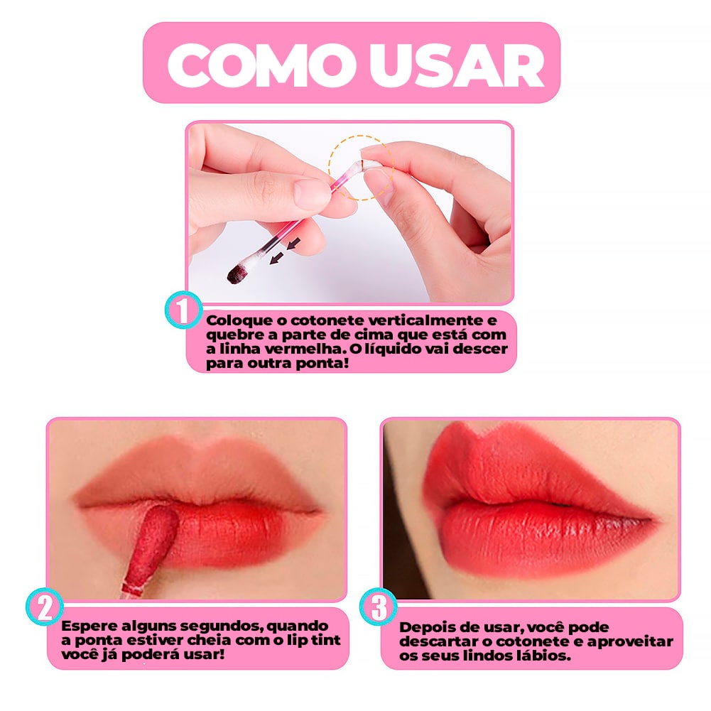 Batom Cotonete Lip Tint - LipTintFancy®