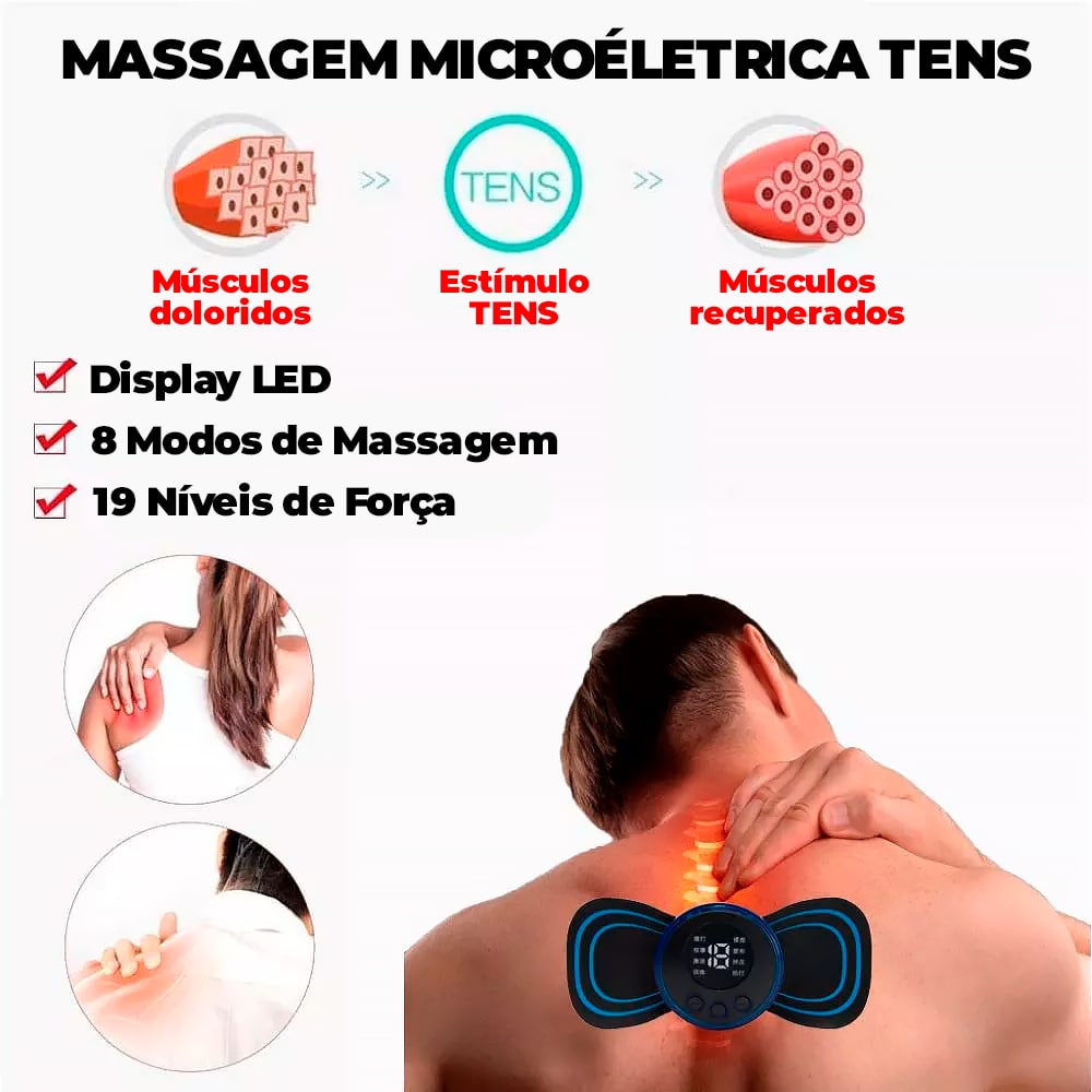 Mini Massageador Elétrico Para Costa, Braços, Pernas - VARIMAX® (ELIMINA 100% AS VARIZES)