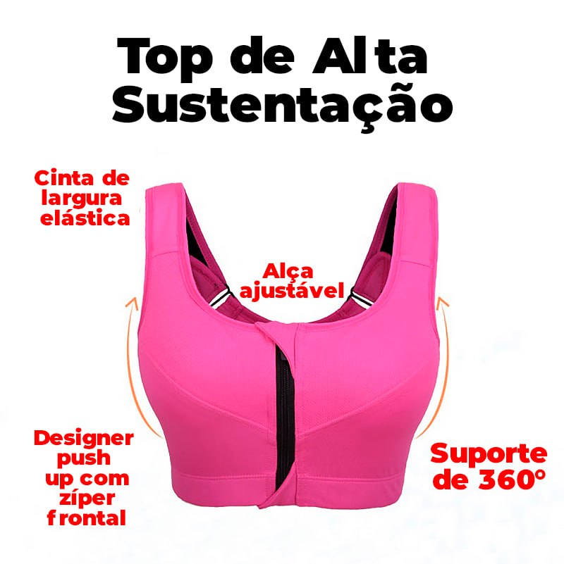 Top de Alta Sustentação Com Alças Ajustáveis - ®HealthyTop